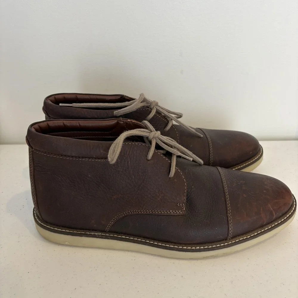 Clarks Collection Shoes Mens Size 11 Brown Leather Chukka Boots Ultimate Comfort